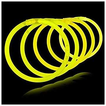 Gul knæklys 100x - Selvlysende armbånd