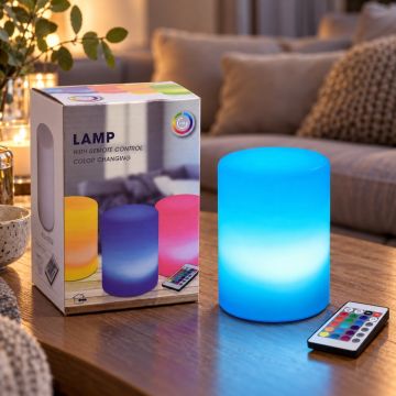 LED-bordlampe med farveskift og fjernbetjening