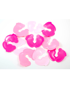 Pink og lyserød baby fødder konfetti - 8,5  6,5 cm