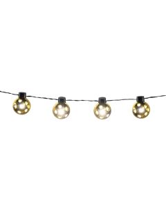 LED lyskæde med guld kugler - 140 cm