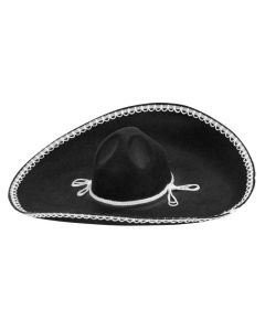 Mexicansk sombrero hat sort - 55 CM