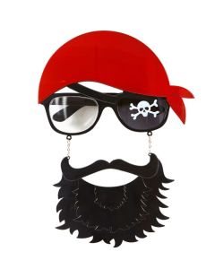 Pirat briller med skæg og bandana