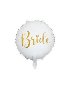 Bride Folieballon Hvid Og Guld - 45 cm