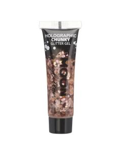 Holografisk Chunky Glitter Gel Rose Gold 12 ml Moon Creations