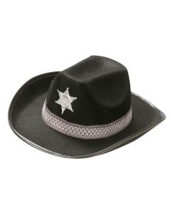 Sort sherif cowboy hat