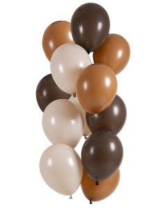 Brun nuancer ballon buket 12x - 33 cm