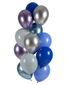 Metallic multifarvet ballon buket 12x - 33 cm