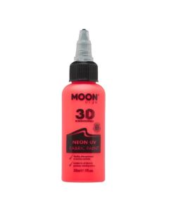 Neon UV Tekstilfarve Rød 30 ml Moon Creations