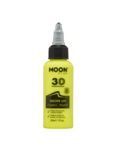 Neon UV Tekstilfarve Gul 30 ml Moon Creations