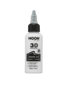 Neon UV Tekstilfarve Hvid 30 ml Moon Creations