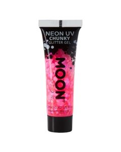 Neon UV Chunky Glitter Gel Hot Pink 12 ml Moon Creations