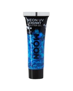 Neon UV Chunky Glitter Gel Blå 12 ml Moon Creations