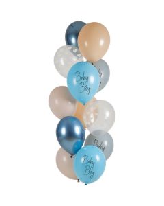 "Baby Boy" balloner blå 12x - 33 cm