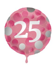 25 Års Folie Ballon Pink - 45 cm