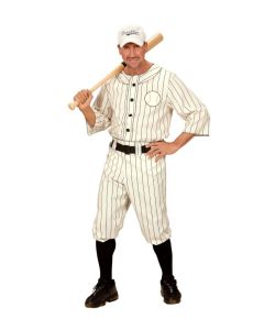 Hvidt baseball spiller kostume herre - 4 dele