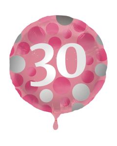 30 Års Folie Ballon Pink - 45 cm