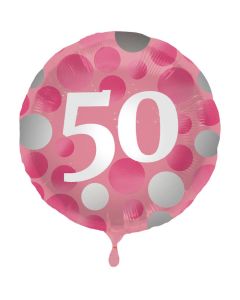 50 års Folie Ballon Pink - 45 cm