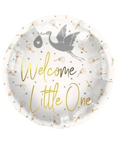 "Welcome Little One" Folie Ballon Hvid - 45 cm