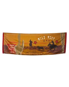 Cowboy vilde vesten banner - 220x74 cm