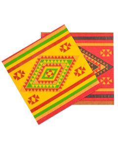 Multifarvede mexicanske servietter 20x - 33x33 cm