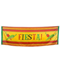 Mexicansk fiesta banner med chillier - 220x74 cm