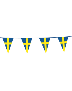 Sverige Flagguirlande - 10 meter