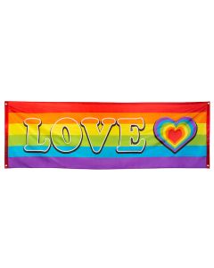 "Love" regnbue banner - 74x220 cm