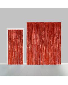 Glimmerforhæng rød - 100 x 240 cm
