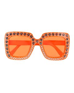 Orange bling disko briller