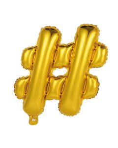 Hashtag # folieballon i metallisk guld 41 cm 