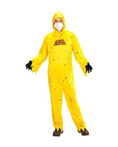 Gul biohazard halloween dragt kostume - 3 dele