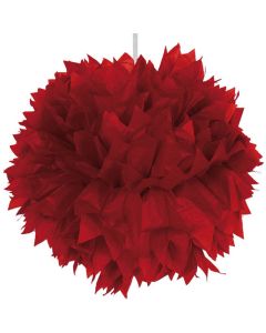 Rød pompom - 30 cm