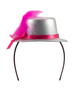 Sølv metallisk mini top hat 