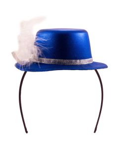 Blå metallisk mini top hat