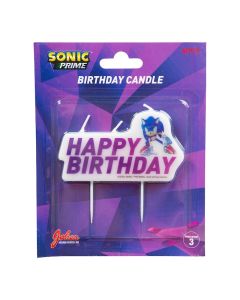 Sonic fødselsdags kagelys på pinde 6x10 cm 