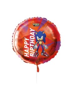 Sonic rød fødselsdags folieballon 45 cm 
