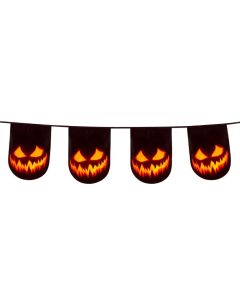 Uhyggelig halloween græskar plastik guirlande - 6 m