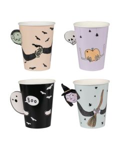 Pap kopper med halloween motiver 8x - 250 ml