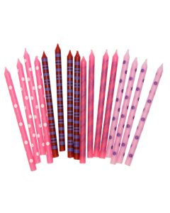 Fødselsdagslys pink nuancer 16x - 15 cm