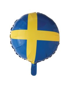 Sverige Folieballon Rund - 45 cm