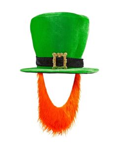 St. Patricks day Leprechaun hat og skæg sæt