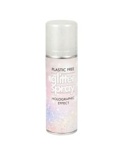 Glitterspray til krop og hår 125 ml multifarvet holografisk 