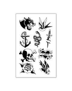 Klassiske sømands tatoveringer midlertidige 9x 