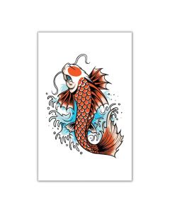 Falsk og midlertidig japansk koi fisk tatovering 10.5x20 cm 