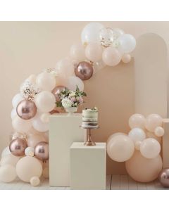 Ballonbue i Rose Gold med Konfetti 76 dele