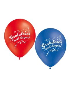 "Gratulerer med dagen!" Latex balloner 10x - 30 cm