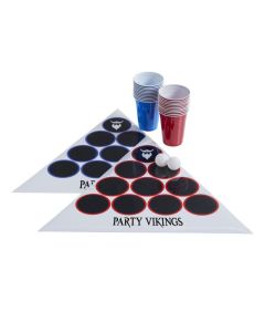 Beer Pong sæt PartyVikings - inkl. trekantsduge, bolde & kopper