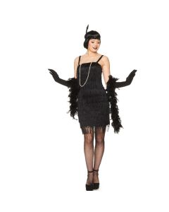 Retro 1920'er sort flapper kostume til kvinder