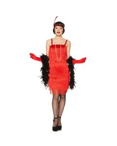 Retro 1920'er rød flapper kostume til kvinder