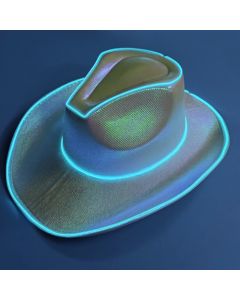 Sjov cowboy rave hat med LED -Gul